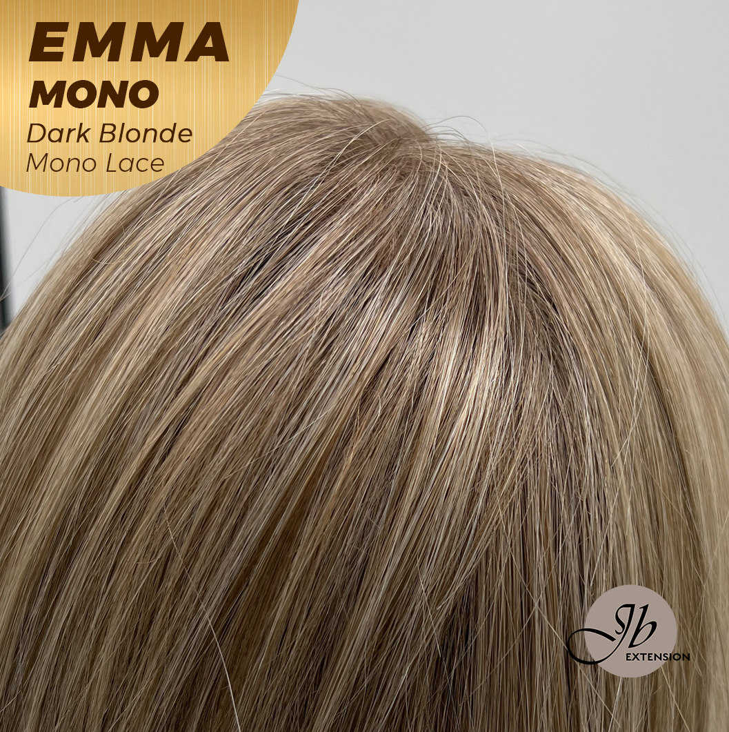 [FINAL SALE] JBEXTENSION EMMA MONO Monofilament Handmade Wig 6X5 Full Monofilament Hand Tied Top Wig 14 Inche Dark Blonde Mono Lace Wig With Anti-slip Silicone Strips Glueless Wig EMMA MONO DARK BLONDE【BENDY EAR TABS】