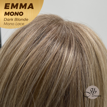 [FINAL SALE] JBEXTENSION EMMA MONO Monofilament Handmade Wig 6X5 Full Monofilament Hand Tied Top Wig 14 Inche Dark Blonde Mono Lace Wig With Anti-slip Silicone Strips Glueless Wig EMMA MONO DARK BLONDE【BENDY EAR TABS】