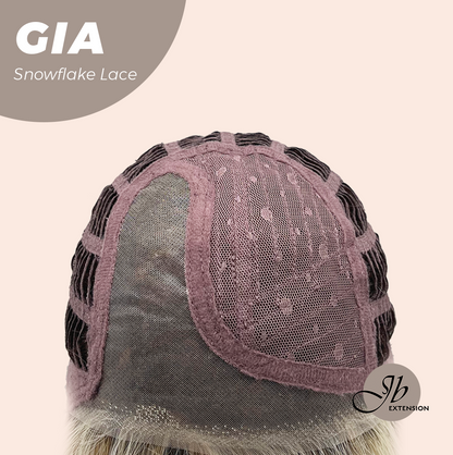 JBEXTENSION 16 Inches Mix Blonde Pre-Cut Side Part Snowflake Lace Frontlace Glueless Wig GIA【BENDY EAR TABS】