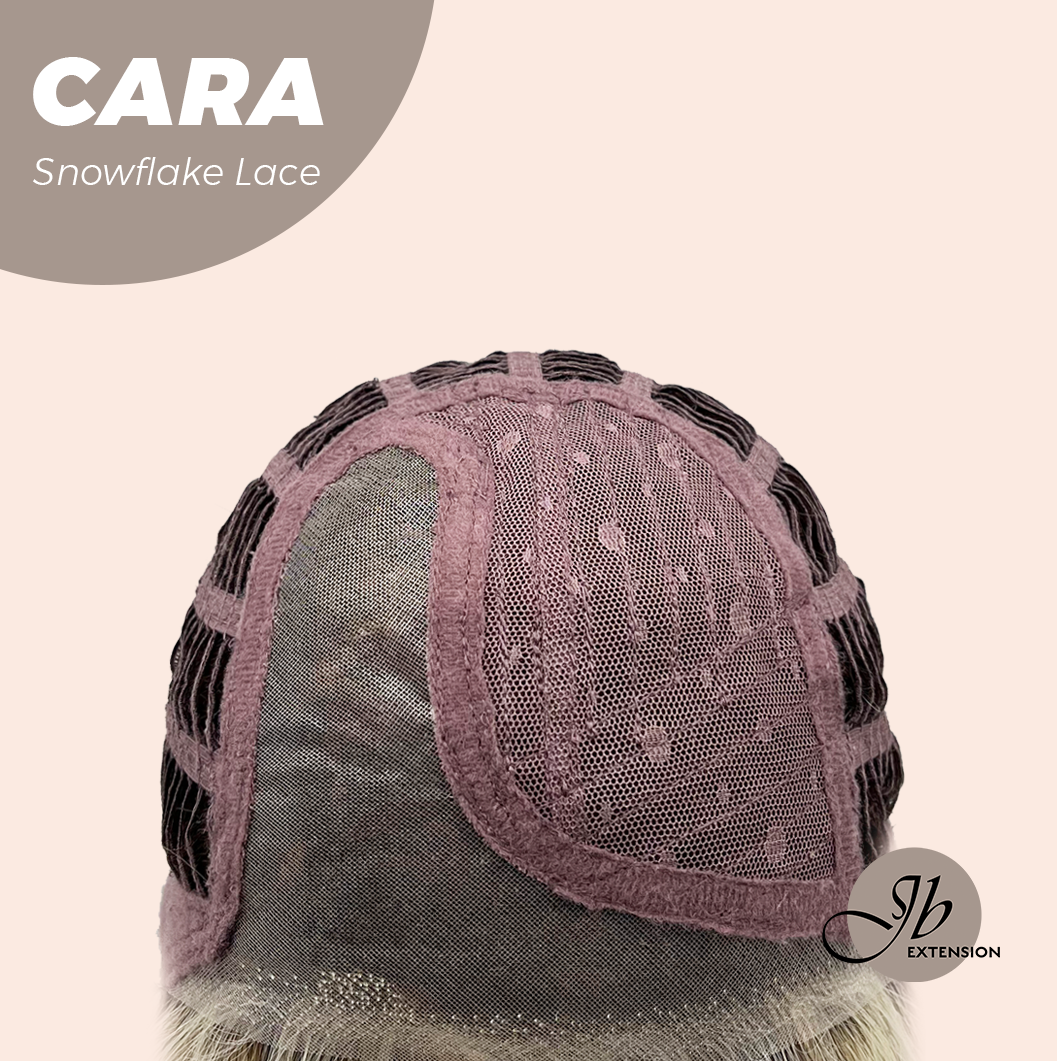 JBEXTENSION 16 Inches Mix Blonde Pre-Cut Side Part Snowflake Lace Frontlace Glueless Wig CARA【BENDY EAR TABS】