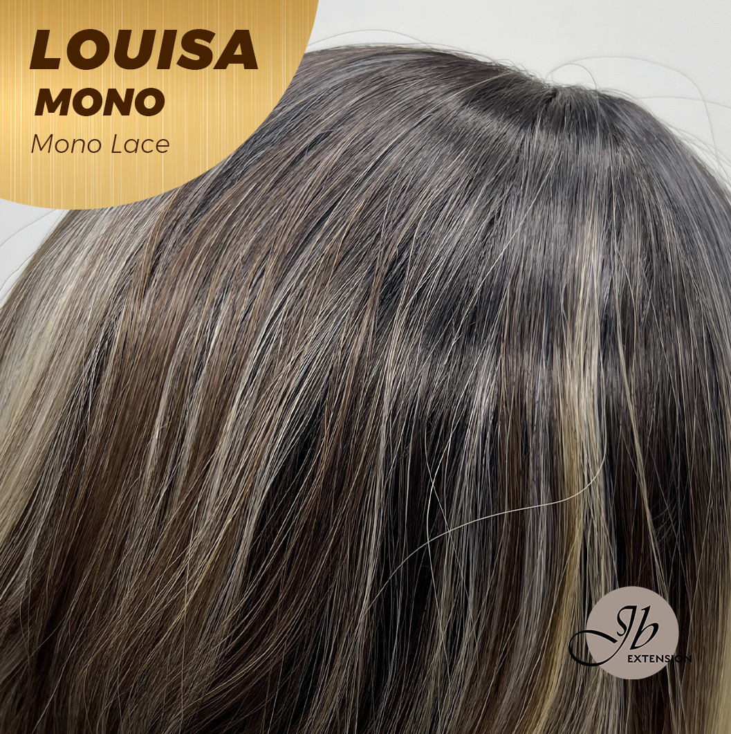 JBEXTENSION LOUISA MONO Monofilament Handmade Wig 6X5 Full Monofilament Hand Tied Top Wig 26 Inches Sun Kiss Blonde Mono Lace Wig with Anti-slip Silicone Strips Glueless Wig LOUISA MONO【BENDY EAR TABS】