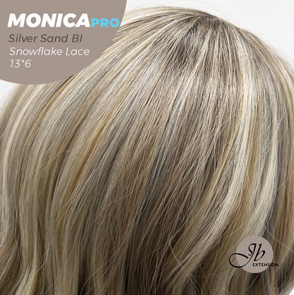 [PRE-ORDER] JBEXTENSION 16 Inches Silver Sand Blonde Pre-Cut 13X6 Free Part Snowflake Lace Frontlace Glueless Wig MONICA PRO - SILVER SAND BLONDE【BENDY EAR TABS】