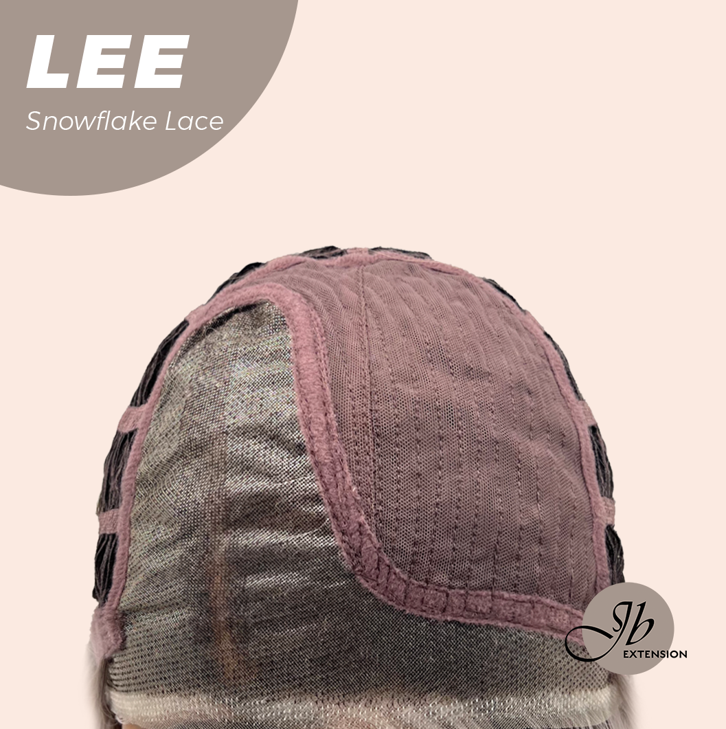 JBEXTENSION 14 Inches Wave Light Peach Pre-Cut Side Part Snowflake Lace Frontlace Glueless Wig LEE【BENDY EAR TABS】