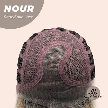 JBEXTENSION 11 Inches Mix Blonde Curly Pre-Cut Arc Snowflake Lace Frontlace Glueless Wig NOUR【BENDY EAR TABS】