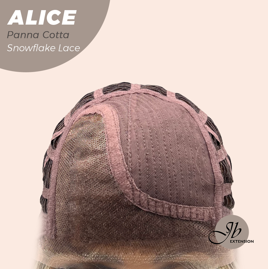 JBEXTENSION 12 Inches Panna Cotta Pre-Cut Side Part Snowflake Lace Frontlace Glueless Wig ALICE PANNA COTTA【BENDY EAR TABS】