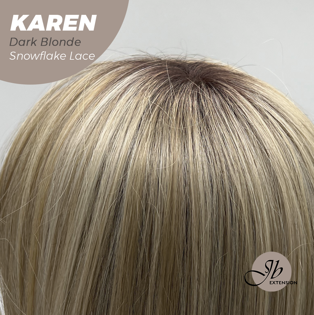 [PRE-ORDER] JBEXTENSION 18 Inches Dark Blonde Pre-Cut Arc Snowflake Lace Frontlace Glueless Wig KAREN DARK BLONDE【BENDY EAR TABS】