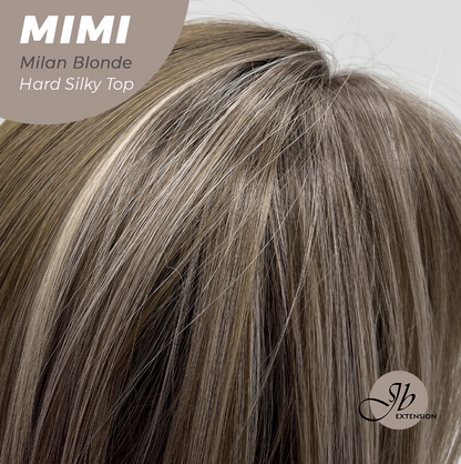JBEXTENSION 16 Inches Scalpiana 3.5X4 Hard Silky Top Natural Scalp Effect Milan Blonde Body Wave Wig with Bangs Wig MIMI SILK TOP - MILAN BLONDE