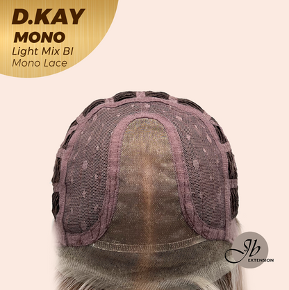 JBEXTENSION D.KAY MONO Partial Monofilament Wig 18 Inches Light Mix Blonde Partial Mono Lace Glueless Women Fashion Wig D.KAY MONO LIGHT MIX BLONDE【BENDY EAR TABS】
