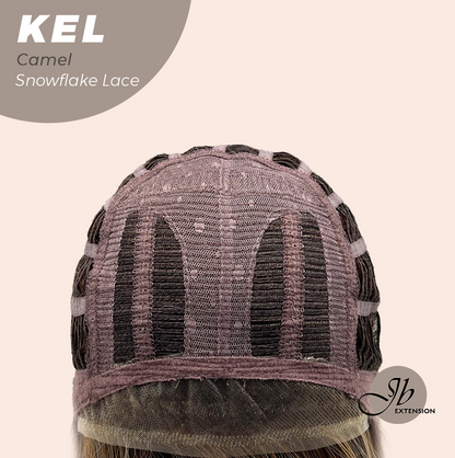 [FINAL SALE] JBEXTENSION 22 Inches Camel Pre-Cut Snowflake Lace Frontlace Glueless Wig KEL CAMEL【PERMATEASE】【BENDY EAR TABS】- M/L