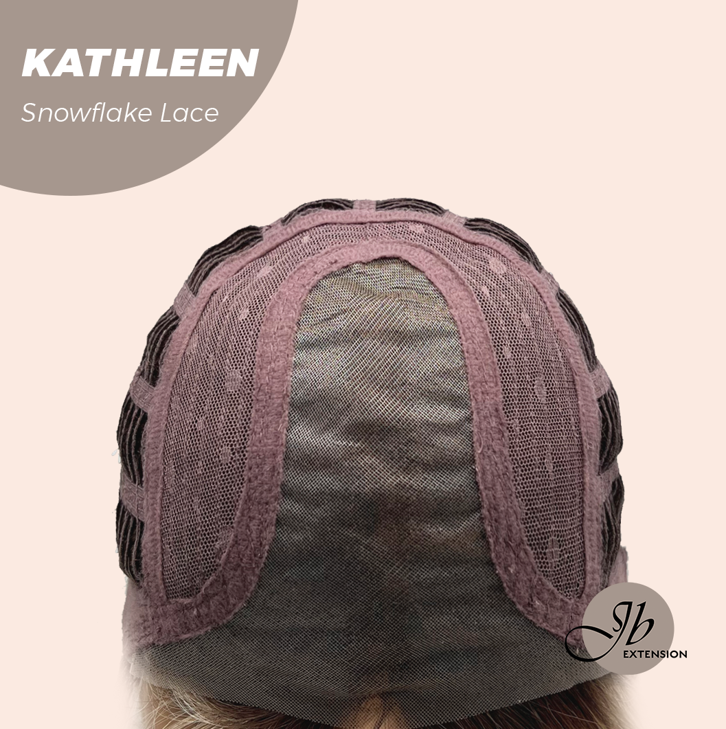 JBEXTENSION 15 Inches Mix Blonde Pre-Cut Arc Snowflake Lace Frontlace Glueless Wig KATHLEEN【BENDY EAR TABS】