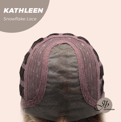 JBEXTENSION 15 Inches Mix Blonde Pre-Cut Arc Snowflake Lace Frontlace Glueless Wig KATHLEEN【BENDY EAR TABS】