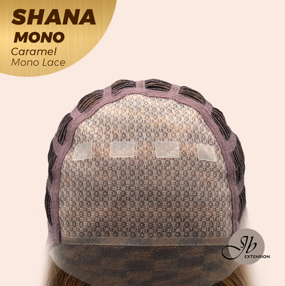 [FINAL SALE] JBEXTENSION SHANA MONO Monofilament Handmade Wig 6X5 Full Monofilament Hand Tied Top Wig 10 Inches Caramel Mono Lace Handmade Futura Fiber Wig With Anti-slip Silicone Strips Glueless Wig SHANA MONO CARAMEL【BENDY EAR TABS】