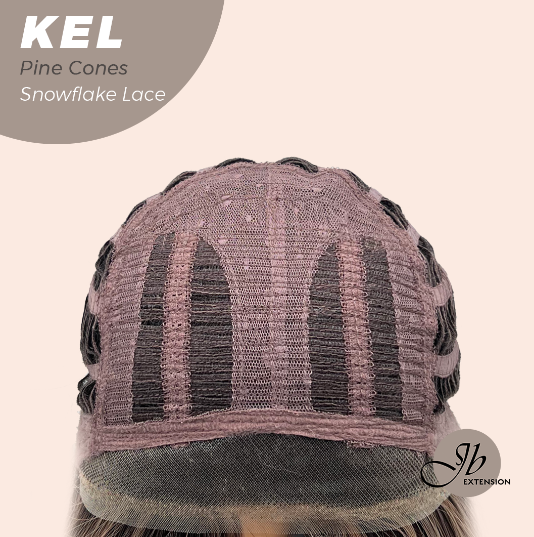 JBEXTENSION 22 Inches Pine Cones Pre-Cut Snowflake Lace Frontlace Glueless Wig KEL PINE CONES【PERMATEASE】【BENDY EAR TABS】- S/M
