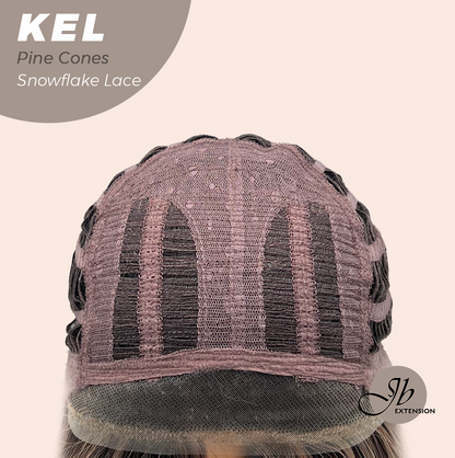 JBEXTENSION 22 Inches Pine Cones Pre-Cut Snowflake Lace Frontlace Glueless Wig KEL PINE CONES【PERMATEASE】【BENDY EAR TABS】- S/M