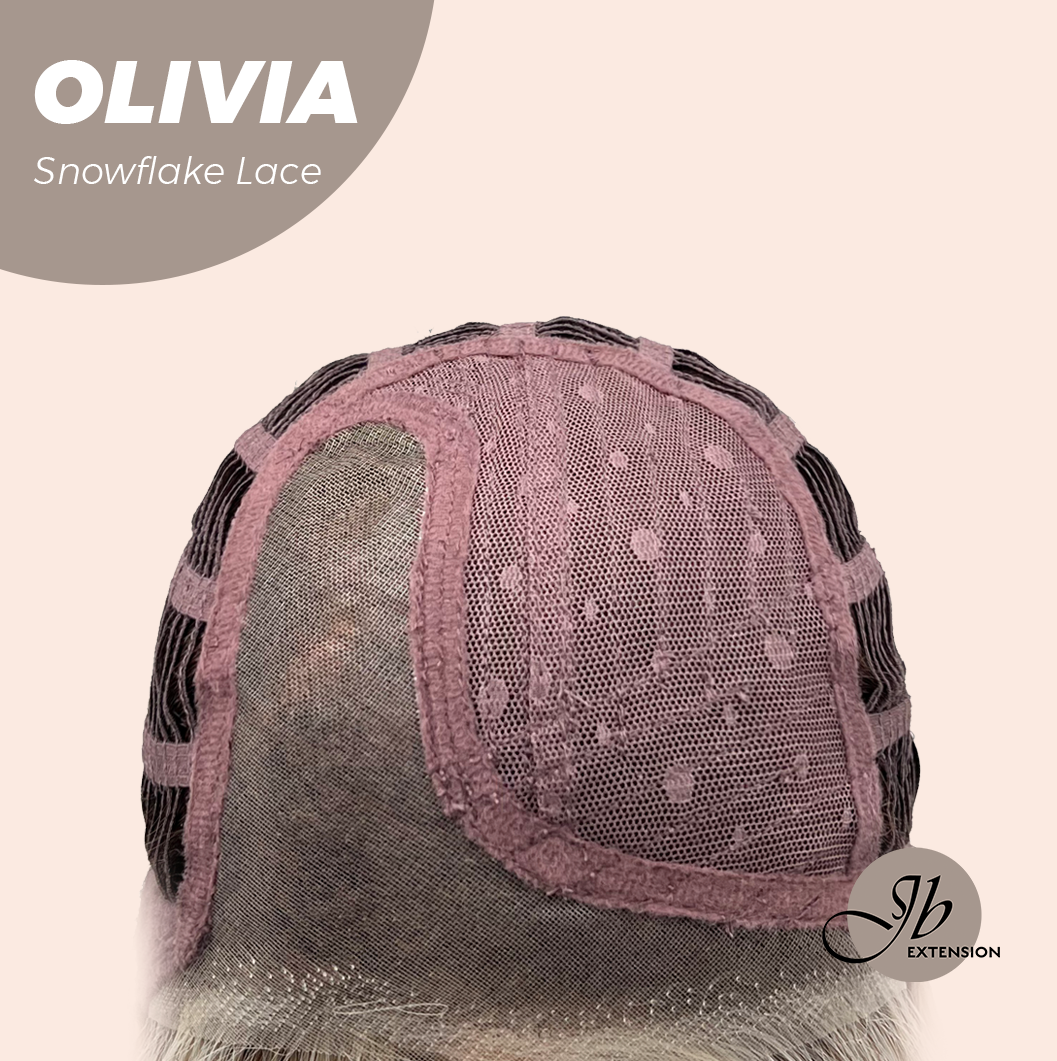 JBEXTENSION 17 Inches Mix Blonde Pre-Cut Side Part Snowflake Lace Frontlace Glueless Wig OLIVIA SNOWFLAKE【BENDY EAR TABS】
