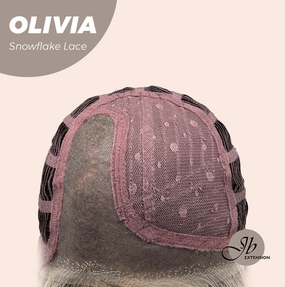 JBEXTENSION 17 Inches Mix Blonde Pre-Cut Side Part Snowflake Lace Frontlace Glueless Wig OLIVIA SNOWFLAKE【BENDY EAR TABS】