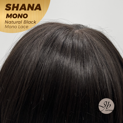 [FINAL SALE] JBEXTENSION SHANA MONO Monofilament Handmade Wig 6X5 Full Monofilament Hand Tied Top Wig 10 Inches Natural Black Mono Lace Handmade Futura Fiber Wig With Anti-slip Silicone Strips Glueless Wig SHANA MONO NATURAL BLACK【BENDY EAR TABS】