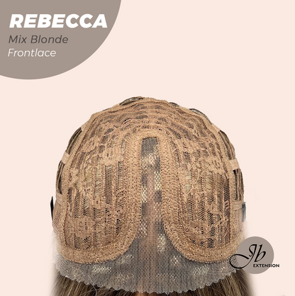 JBEXTENSION 20 Inches Long Mix Blonde Women Pre-Cut Frontlace Glueless Wig REBECCA MIX BLONDE