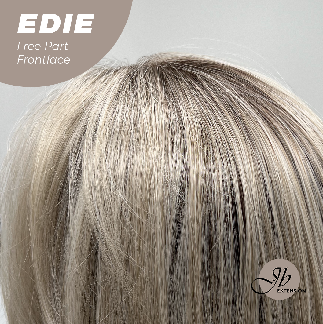 JBEXTENSION 16 Inches Light Blonde Fiber X, Tangle Less Pre-Cut Free Part Frontlace Glueless Wig EDIE【FIBER X】
