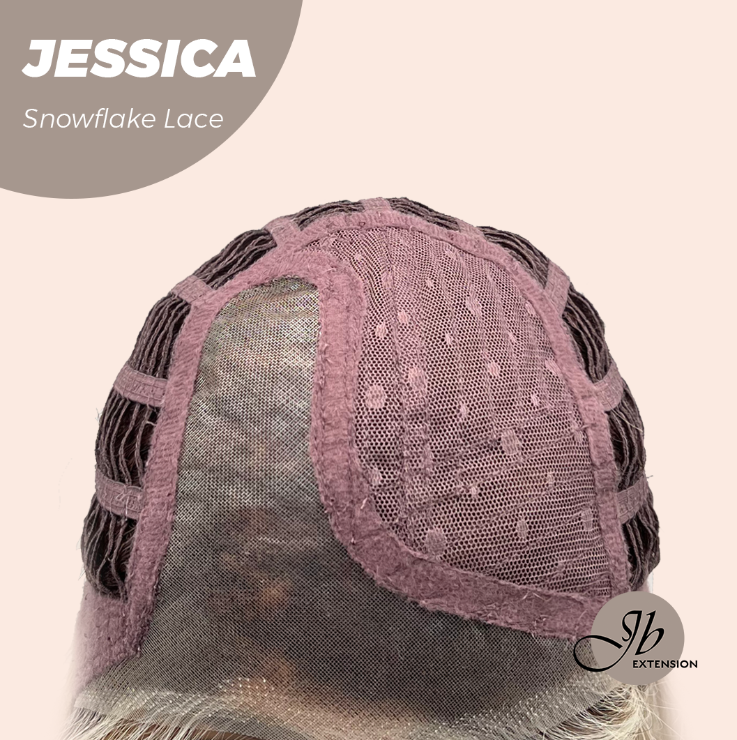 JBEXTENSION 16 Inches Mix Blonde Curly Pre-Cut Side Part Snowflake Lace Frontlace Glueless Wig JESSICA【BENDY EAR TABS】