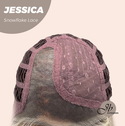 JBEXTENSION 16 Inches Mix Blonde Curly Pre-Cut Side Part Snowflake Lace Frontlace Glueless Wig JESSICA【BENDY EAR TABS】