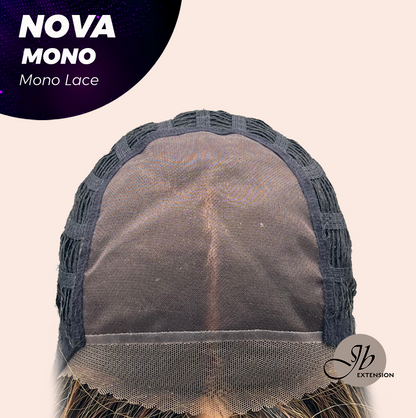 [FINAL SALE] JBEXTENSION NOVA MONO Monofilament Handmade Wig 6X5 Full Monofilament Hand Tied Top Wig 25 Inches Ombre Brown Curly Mono Lace Handmade Futura Fiber Glueless Black Sapphire Wig NOVA MONO【BENDY EAR TABS】