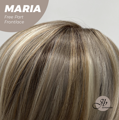 JBEXTENSION 20 Inches Silver Sand Blonde Curly 13X6 Lace Free Part Frontlace Glueless Wig MARIA