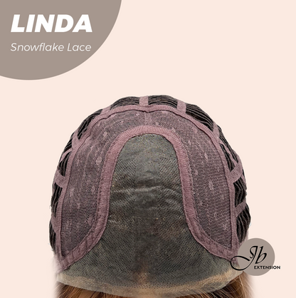 JBEXTENSION 18 Inches Copper Pre-Cut Arc Snowflake Lace Frontlace Glueless Wig LINDA SNOWFLAKE【BENDY EAR TABS】