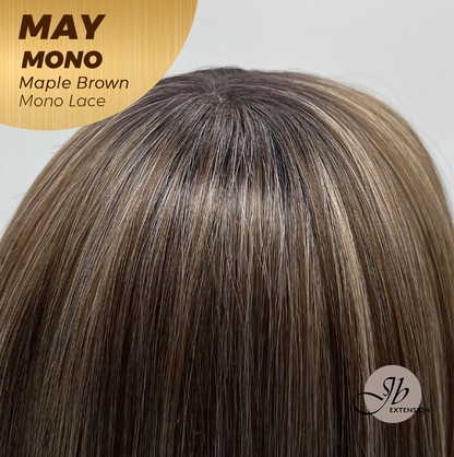 [PRE-ORDER] JBEXTENSION MAY MONO Monofilament Handmade Wig 6X5 Full Monofilament Hand Tied Top Wig 14 Inches Maple Brown Mono Lace Wig with Anti-slip Silicone Strips Glueless Wig MAY MONO - MAPLE BROWN【BENDY EAR TABS】