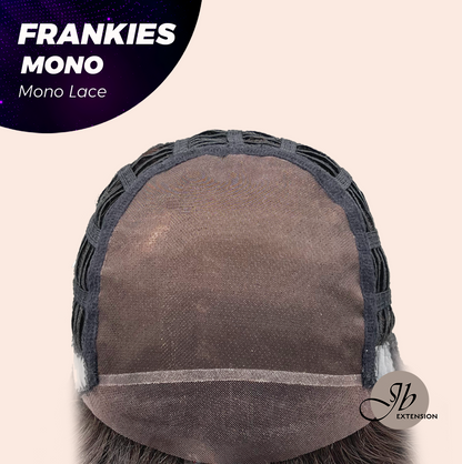JBEXTENSION FRANKIES MONO Monofilament Handmade Wig 6X5 Full Monofilament Hand Tied Top Wig 19 Inches Dark Brown Highlight Curly Mono Lace Handmade Futura Fiber Glueless Black Sapphire Wig FRANKIES MONO【BENDY EAR TABS】