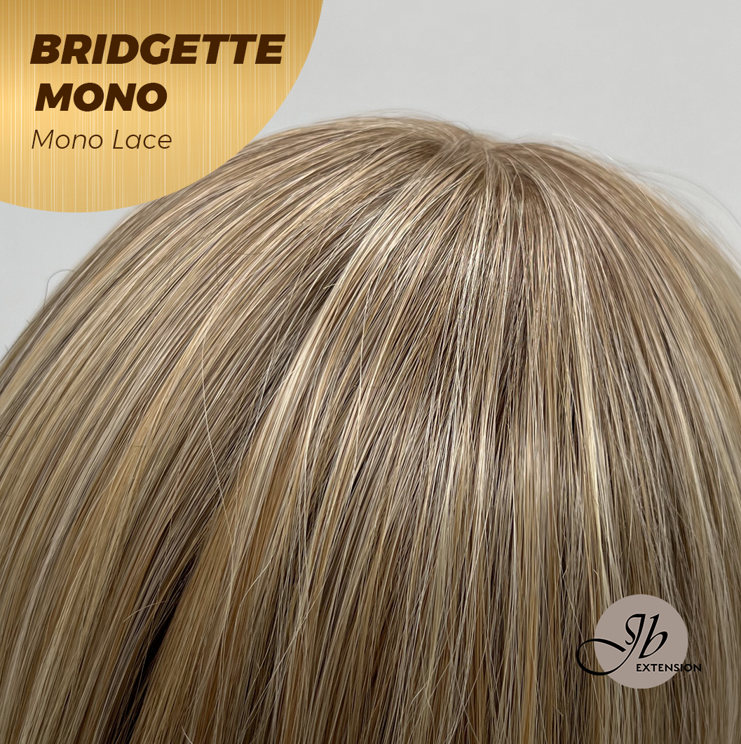 JBEXTENSION BRIDGETTE MONO Monofilament Handmade Wig 6X5 Full Monofilament Hand Tied Top Wig 16 Inches Curly Honey Blonde Mono Lace Wig with Anti-slip Silicone Strips Glueless Wig BRIDGETTE MONO【BENDY EAR TABS】