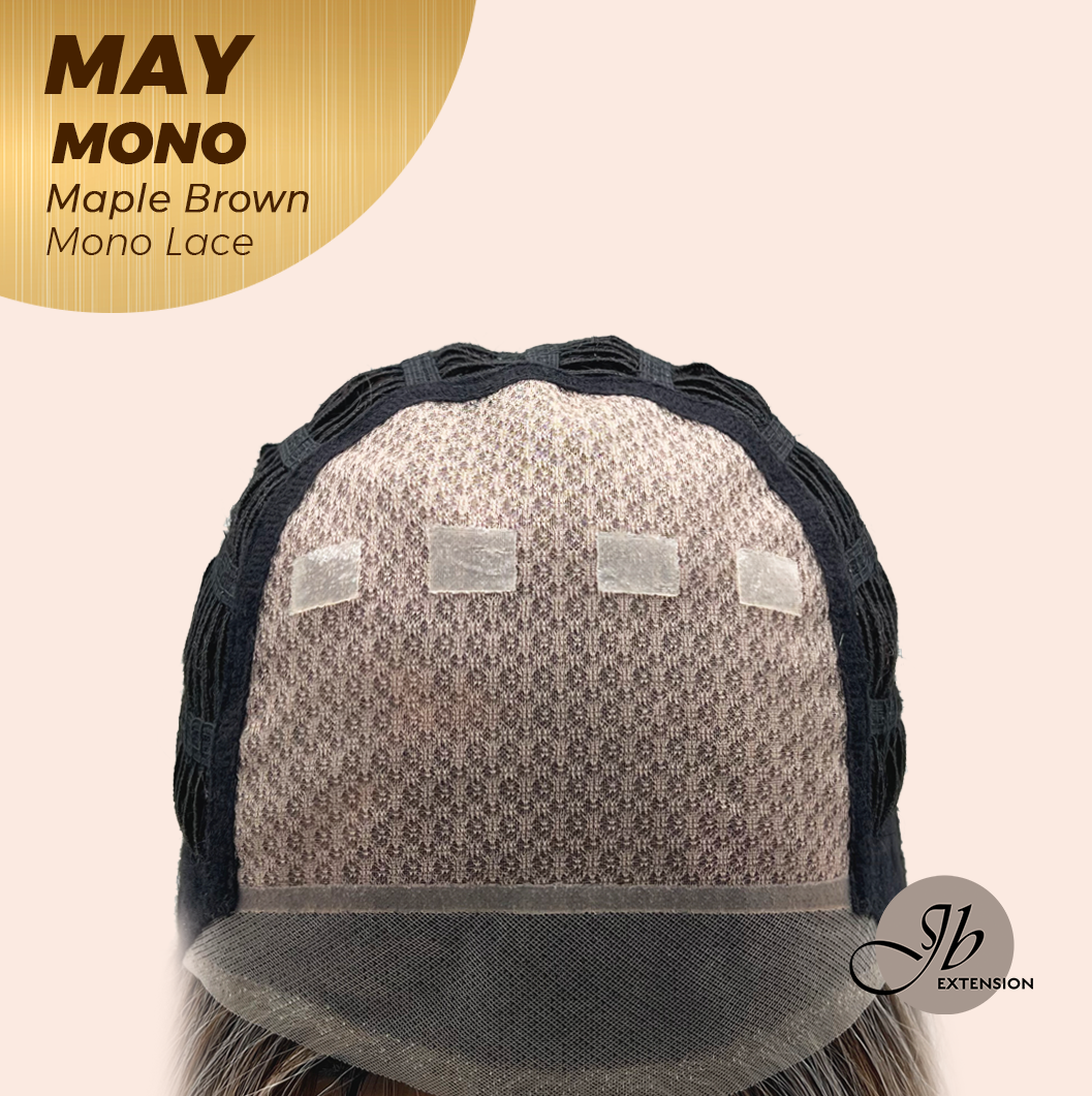[PRE-ORDER] JBEXTENSION MAY MONO Monofilament Handmade Wig 6X5 Full Monofilament Hand Tied Top Wig 14 Inches Maple Brown Mono Lace Wig with Anti-slip Silicone Strips Glueless Wig MAY MONO - MAPLE BROWN【BENDY EAR TABS】