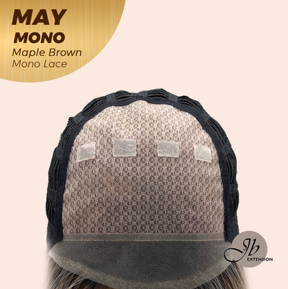 [PRE-ORDER] JBEXTENSION MAY MONO Monofilament Handmade Wig 6X5 Full Monofilament Hand Tied Top Wig 14 Inches Maple Brown Mono Lace Wig with Anti-slip Silicone Strips Glueless Wig MAY MONO - MAPLE BROWN【BENDY EAR TABS】