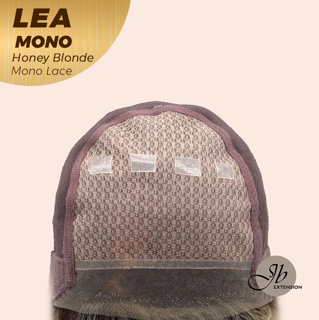 JBEXTENSION LEA MONO Full Monofilament Handmade Full Lace Full Hand Tied Wig 14 Inches Honey Blonde Mono Lace Handmade Futura Fiber Wig with Anti-slip Silicone Strips Glueless Wig LEA MONO HONEY BLONDE【BENDY EAR TABS】