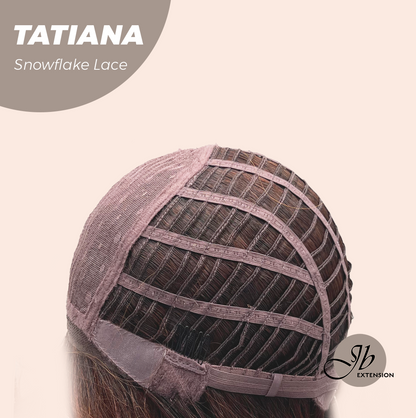 JBEXTENSION 10 Inches Copper Curly Pre-Cut Side Part Snowflake Lace Frontlace Black Sapphire Glueless Wig TATIANA - BLACK SAPPHIRE【BENDY EAR TABS】