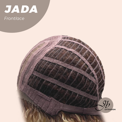 JBEXTENSION 18 Inches Deep Curly Blonde Pre-Cut Side Part Frontlace Glueless Black Sapphire Wig JADA【BENDY EAR TABS】