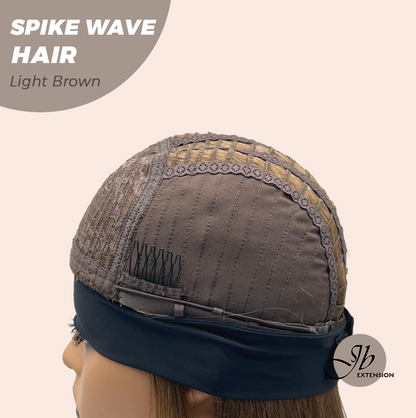JBEXTENSION 24 Inches Long Curly Hair Light Brown Headband Wig SPIKE WAVE HAIR - LIGHT BROWN
