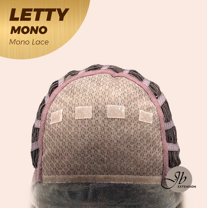 [FINAL SALE] JBEXTENSION LETTY MONO Monofilament Handmade Wig 6X5 Full Monofilament Hand Tied Top Wig 12 Inches Dark Blonde Curly Mono Lace Wig With Anti-slip Silicone Strips Glueless Wig LETTY MONO【BENDY EAR TABS】