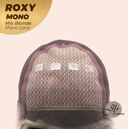 JBEXTENSION ROXY MONO Full Monofilament Handmade Full Lace Full Hand Tied Wig 19 Inches Mix Blonde Mono Lace Handmade Futura Fiber Wig with Anti-slip Silicone Strips Glueless Wig ROXY MONO - MIX BLONDE【BENDY EAR TABS】