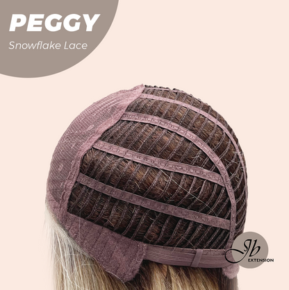 JBEXTENSION 19 Inches Long Straight Mix Blonde Pre-Cut Side Part Snowflake Lace Frontlace Glueless Wig PEGGY MIX BLONDE【BENDY EAR TABS】