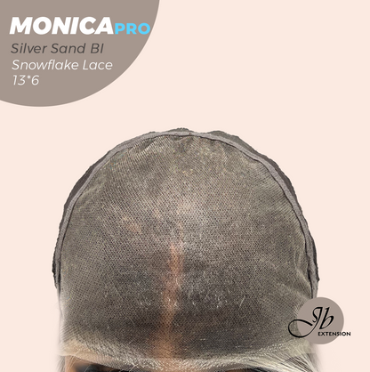 [PRE-ORDER] JBEXTENSION 16 Inches Silver Sand Blonde Pre-Cut 13X6 Free Part Snowflake Lace Frontlace Glueless Wig MONICA PRO - SILVER SAND BLONDE【BENDY EAR TABS】