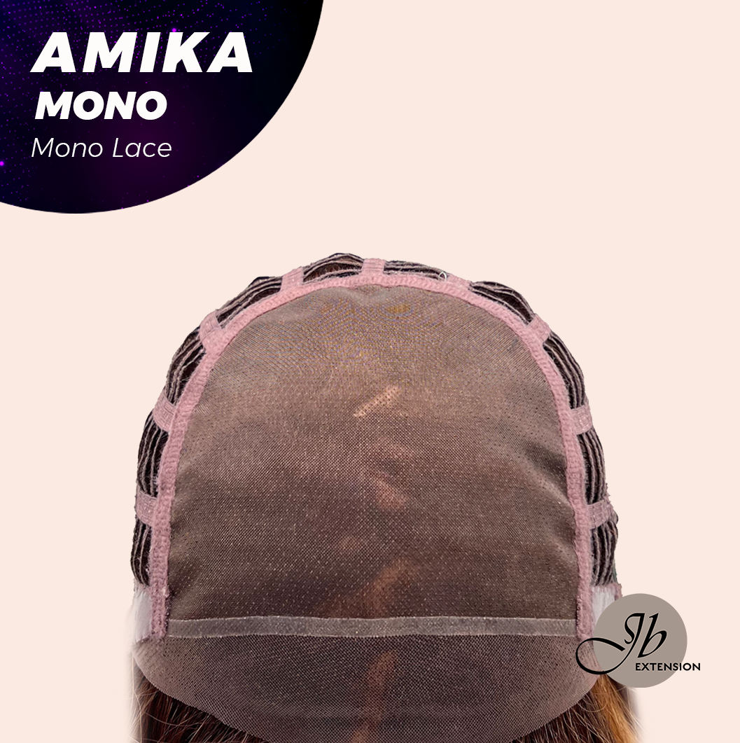 [FINAL SALE] JBEXTENSION AMIKA MONO Monofilament Handmade Wig 6X5 Full Monofilament Hand Tied Top Wig 14 Inches Copper Curly Mono Lace Wig Glueless Black Sapphire Wig AMIKA MONO【BENDY EAR TABS】