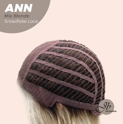 JBEXTENSION 10 Inches Mix Blonde Pre-Cut Side Part Snowflake Lace Frontlace Glueless Wig ANN MIX BLONDE【BENDY EAR TABS】