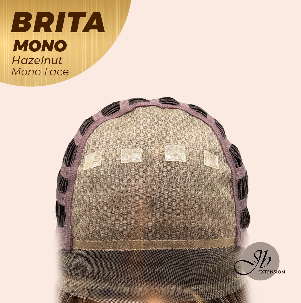 JBEXTENSION BRITA MONO Monofilament Handmade Wig 6X5 Full Monofilament Hand Tied Top Wig 22 Inches Hazelnut Mono Lace Wig Glueless Wig BRITA MONO - HAZELNUT【BENDY EAR TABS】