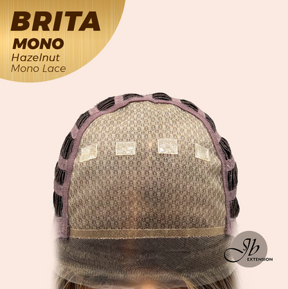 JBEXTENSION BRITA MONO Monofilament Handmade Wig 6X5 Full Monofilament Hand Tied Top Wig 22 Inches Hazelnut Mono Lace Wig Glueless Wig BRITA MONO - HAZELNUT【BENDY EAR TABS】