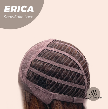 JBEXTENSION 18 Inches Curly Copper Pre-Cut Arc Snowflake Lace Frontlace Glueless Black Sapphire Wig ERICA【BENDY EAR TABS】