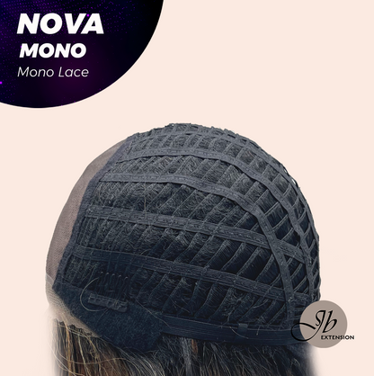 [FINAL SALE] JBEXTENSION NOVA MONO Monofilament Handmade Wig 6X5 Full Monofilament Hand Tied Top Wig 25 Inches Ombre Brown Curly Mono Lace Handmade Futura Fiber Glueless Black Sapphire Wig NOVA MONO【BENDY EAR TABS】