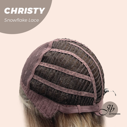 JBEXTENSION 11 Inches Mix Blonde Pre-Cut Side Part Snowflake Lace Frontlace Glueless Wig CHRISTY SNOWFLAKE【BENDY EAR TABS】