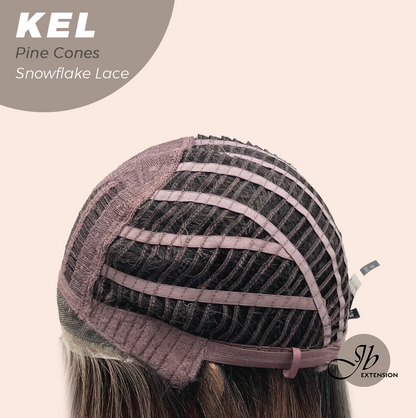 JBEXTENSION 22 Inches Pine Cones Pre-Cut Snowflake Lace Frontlace Glueless Wig KEL PINE CONES【PERMATEASE】【BENDY EAR TABS】- S/M