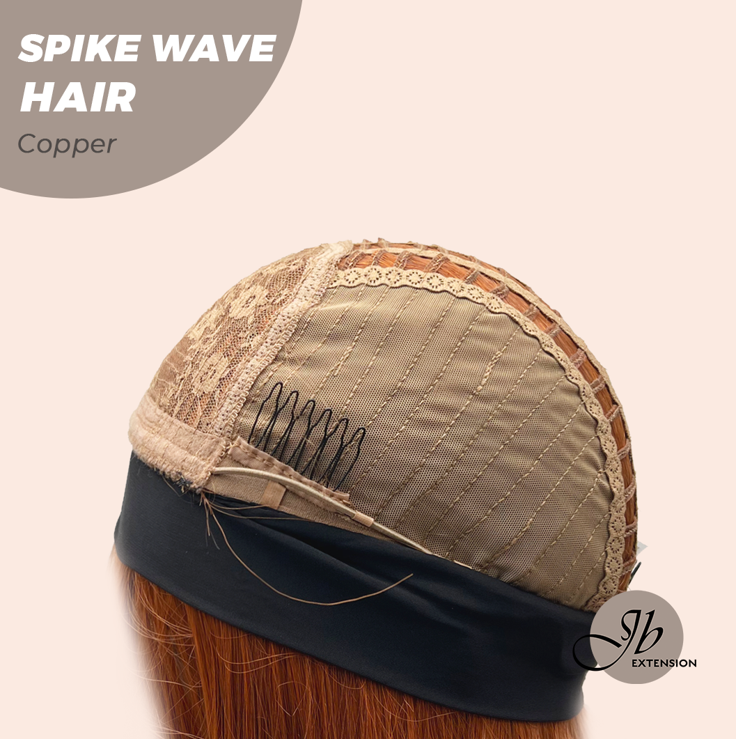JBEXTENSION 24 Inches Long Curly Hair Copper Headband Wig SPIKE WAVE HAIR - COPPER